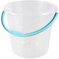 keeeper Bucket with Integrated Measuring Scale and Ergonomic Handle, 10 Litre, Mika, Transparent