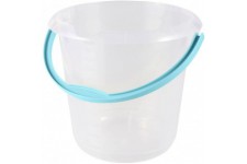 keeeper Bucket with Integrated Measuring Scale and Ergonomic Handle, 10 Litre, Mika, Transparent