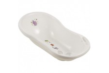 keeeper Baignoire Ergonomique avec Bouchon Hippo, De 0 a 12 Mois Environ, 84 cm, Maria, Blanc