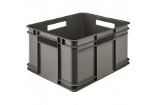 keeeper Boite de Rangement avec Poignees, Boite Euro XL, Procyclen, 28 L, Bruno Eco Line, Eco Gris