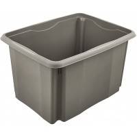 keeeper Boite de Rangement a Emboiter et a Empiler, 44,5 x 34,5 x 27 cm, 30 L, Emil Eco Line, Eco Gris