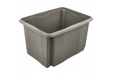 keeeper Boite de Rangement a Emboiter et a Empiler, 44,5 x 34,5 x 27 cm, 30 L, Emil Eco Line, Eco Gris