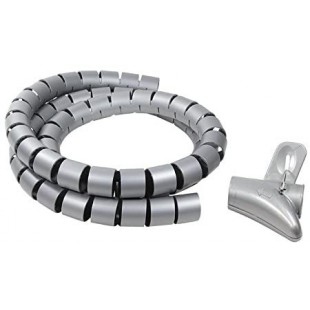 LogiLink KAB0014 Tuyau spirale flexible pour Cable 1500 x 28 mm Argent