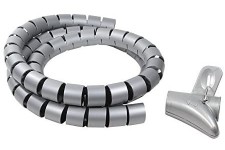 LogiLink KAB0014 Tuyau spirale flexible pour Cable 1500 x 28 mm Argent