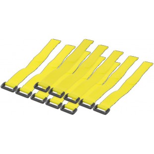 LogiLink KAB0015 Pack de 10 Attache-cables 300 x 20 mm Jaune