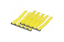 LogiLink KAB0015 Pack de 10 Attache-cables 300 x 20 mm Jaune