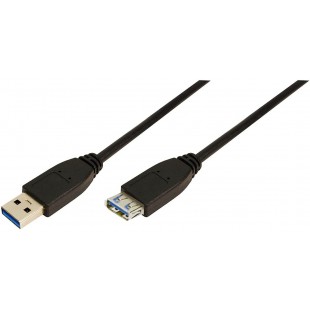 LogiLink CU0042 Cable USB 3.0 A Male/A Femelle 2 m Noir