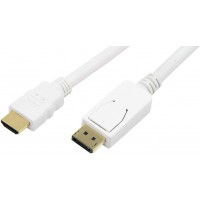 LogiLink CV0055 Cable DisplayPort vers HDMI 2 m Blanc