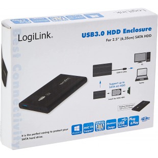 LogiLink UA0106 Boite USB 3.0 pour Disque Dur 2,5" SATA Noir