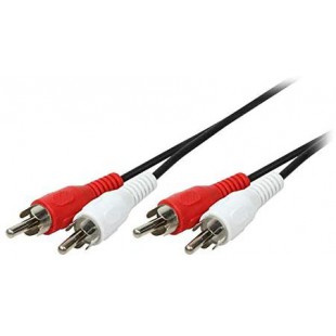 LogiLink CA1040 Cable Acoustique 2 x 2 Cinch male 5 m Noir