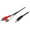 LogiLink CA1043 Cable Acoustique male 3,5 mm/2 x Cinch male 5 m Noir