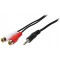 LogiLink CA1047 Cable Acoustique male 3,5 mm/2 x Cinch Femelle 0,2 m Noir