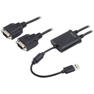 LogiLink AU0031 Adaptateur USB a  2 x Serial Noir
