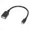 Cables de connexion fiche male micro USB fiche femelle USB OTG 0,20 m Noir