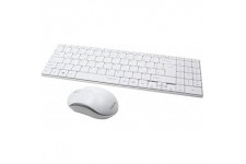 LogiLink ID0109 Clavier + Souris slim sans fil avec 3 Boutons 2,4 GHz Blanc