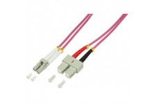 LogiLight Fibre Optique oM4 cable Patch 50/125µ Duplex LC/SC Bleu Clair 0,5 m