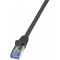 LogiLink PrimeLine Cable reseau Cat6A S/FTP AWG26 PIMF LSZH 2 m Noir