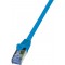 LogiLink PrimeLine Cable reseau Cat6A S/FTP AWG26 PIMF LSZH 0,25 m Bleu