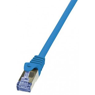 LogiLink PrimeLine Cable reseau Cat6A S/FTP AWG26 PIMF LSZH 0,50 m Bleu