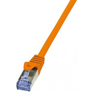 LogiLink PrimeLine Cable reseau Cat6A S/FTP AWG26 PIMF LSZH 0,25 m Orange
