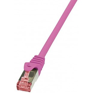 LogiLink PrimeLine Cable reseau Cat6 S/FTP AWG27 PIMF LSZH 0,25 m Rose