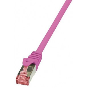 LogiLink PrimeLine Cable reseau Cat6 S/FTP AWG27 PIMF LSZH 1 m Rose