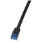 LogiLink SlimLine Cable reseau Cat6 U/UTP AWG32 7,50 m Noir