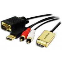 LogiLink CV0052A Adaptateur HDMI vers VGA + Cable acoustique 2 m Noir