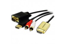 LogiLink CV0052A Adaptateur HDMI vers VGA + Cable acoustique 2 m Noir