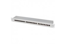 LogiLink Professional PrimeLine Panneau de brassage Cat.6A (500 MHz), gris, 19", STP (blinde) 24 ports (RJ45)