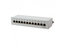 LogiLight Patch Table/Mur Kat. 6 A STP 12 Ports Gris blindes