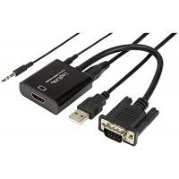 LogiLink CV0060 Adaptateur VGA avec USB acoustique vers HDMI Noir