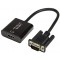 LogiLink CV0060 Adaptateur VGA avec USB acoustique vers HDMI Noir