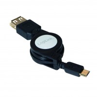 AA0069 Cable USB OTG 0,75 m Noir