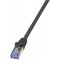1m Cat7 S/FTP cable de reseau Noir S/FTP (S-STP)