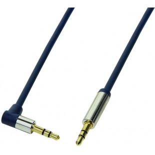 Cable connecteur Audio 3.5 stereo coudee coude 0,50 m