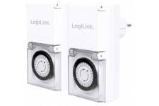 LogiLink ET0006A Lot de 2 minuteurs mecaniques IP44 Exterieur Blanc