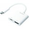 0.14m, 2xUSB-C/HDMI Adaptateur Graphique USB 3840 x 2160 Pixels Blanc