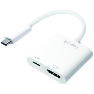 0.14m, 2xUSB-C/HDMI Adaptateur Graphique USB 3840 x 2160 Pixels Blanc