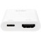 0.14m, 2xUSB-C/HDMI Adaptateur Graphique USB 3840 x 2160 Pixels Blanc