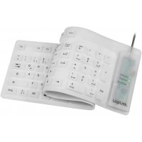 Flexible Silikon-Tastatur, kabelgebunden, weiB