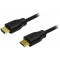 LogiLink ch00076 Cable HDMI haute vitesse avec Ethernet (V1.4), 2 x 19 broches male (or), noir, polytasche