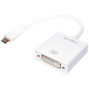 LogiLink UA0245A cable video et Adaptateur 0,14 m DVI USB A Blanc