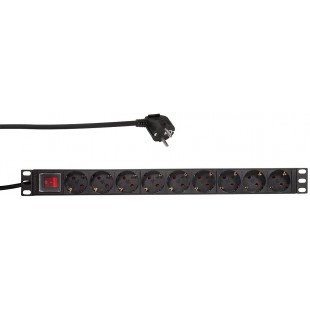 LogiLink PDU9C02 unite de distribution d'energie Noir 9 sortie(s) CA - Unites de distribution d'energie (verticale, Aluminium, N