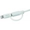 cu0115 USB vers Micro Sync et cable de Chargement avec Adaptateur Lightning Blanc 1.00m weiB