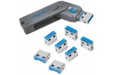 USB Port bloqueur de Chateau 1x Schlussel, 8X Schlosser Gris