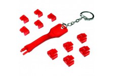 RJ45 1 Port x et 10 x Serrures 1x Schlussel, 10x Schlosser Rot