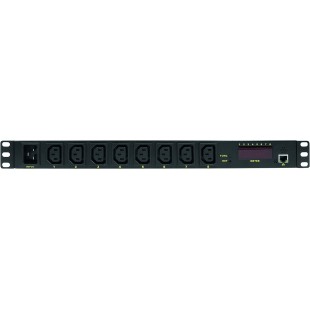 Professional PDU8P01 Multiprise 8 Prises IP de qualite superieure avec Interrupteur, Mesure/Alerte et capteur d'humidite Noir