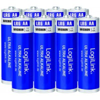 LogiLink Lot de 8 Piles AA Mignon 1,5 V (emballees sous Film Plastique) Ultra Power alcaline LR6 pour Divers appareils tels Que 