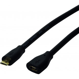 LogiLink CU0120 Cable d'extension USB 2.0 Micro-B Noir